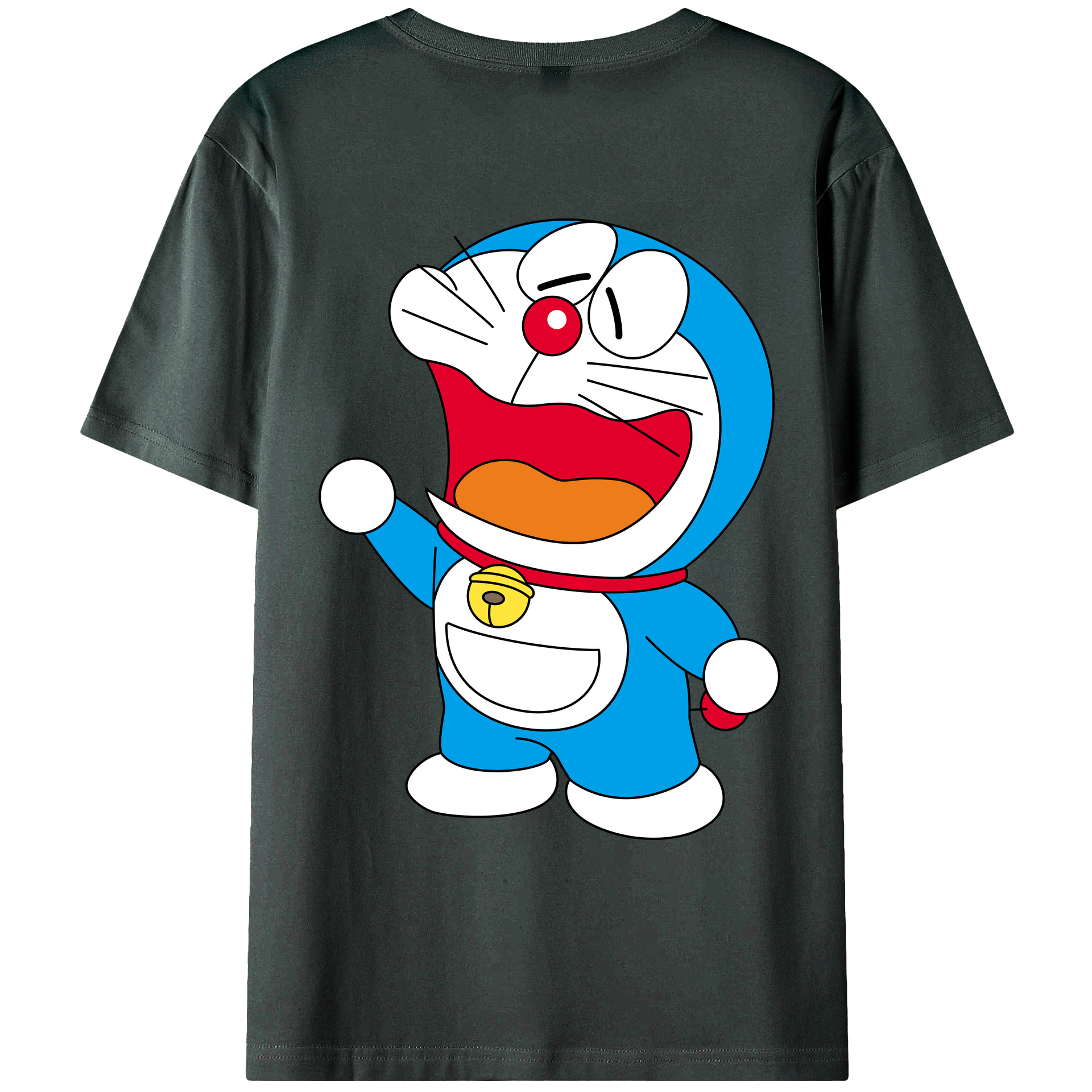 （画像用） ドラえもん Doraemon 綿100％ メンズ半袖Tシャツ（バックプリント） 通気性